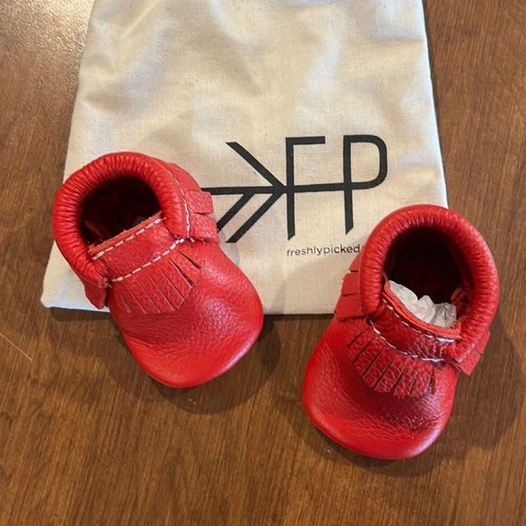 Freshly Picked Other - Freshly Picked kids red moccasins size 1 NWOT.